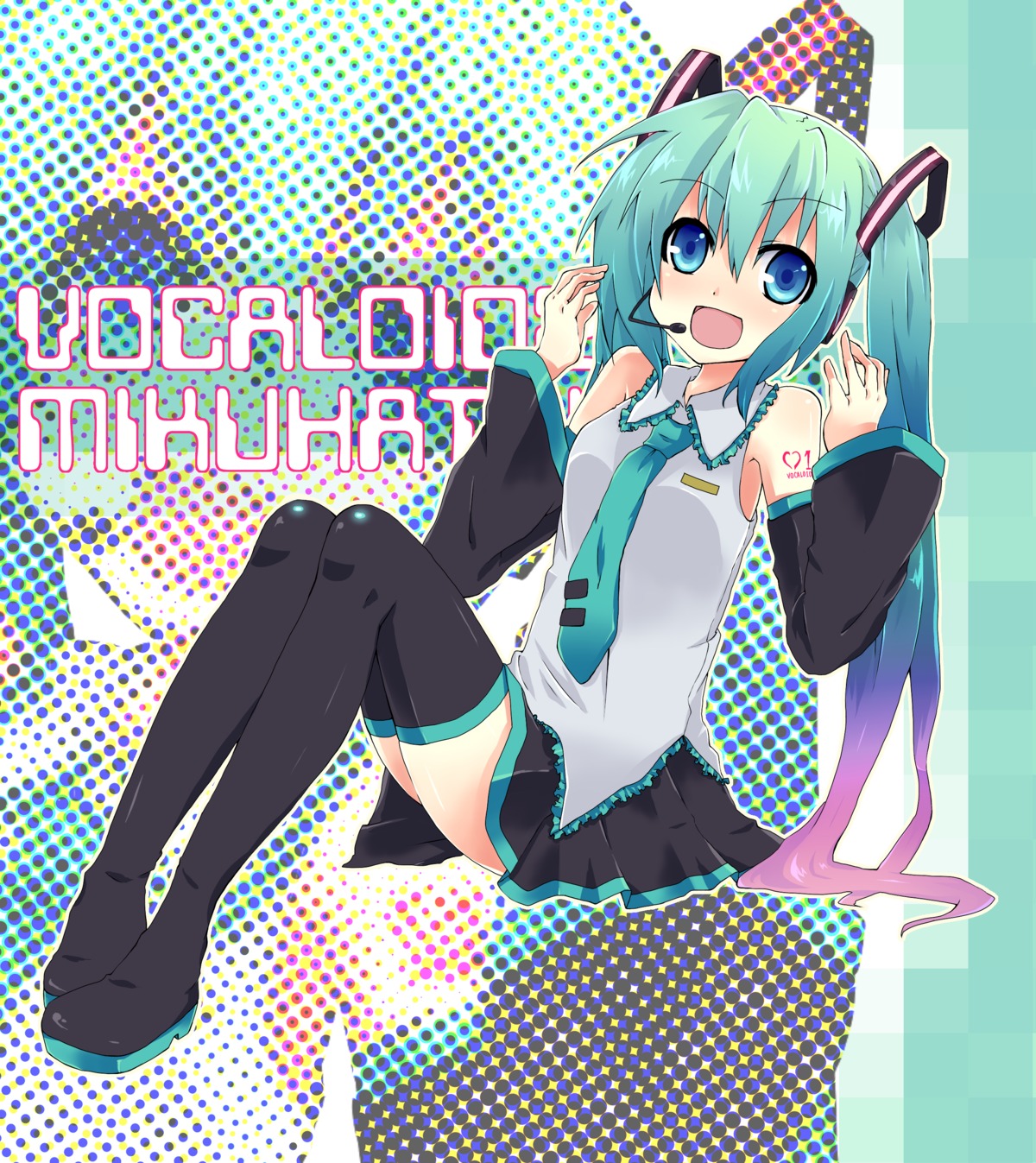 Vocaloid Hatsune Miku Headphones Thighhighs 114926 Yande Re